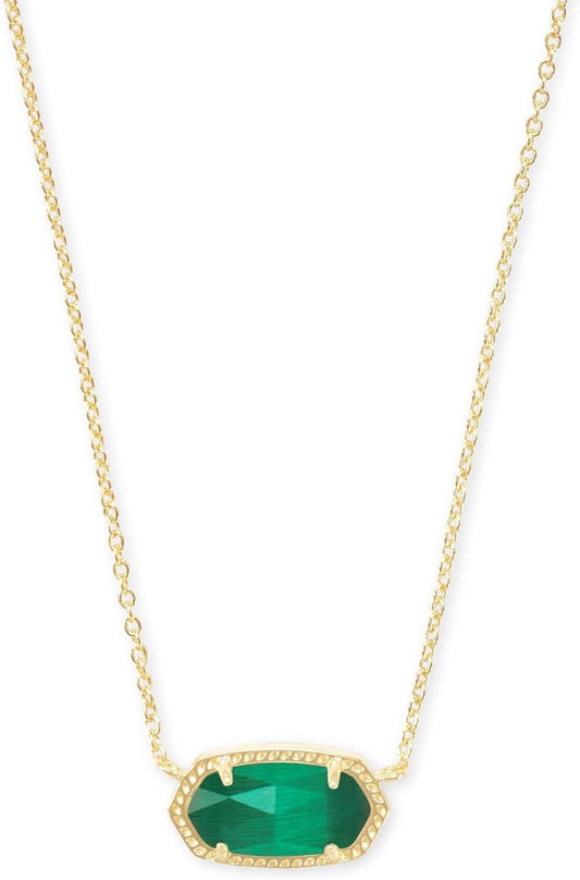 Versatile Dainty Elisa Gold Necklace with Emerald Cat's Eye for Everyday Wear