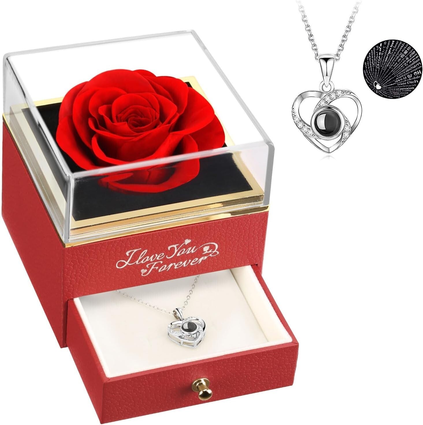 Heartfelt Gift: Forever Rose with Necklace - Special Day Celebrations for Women