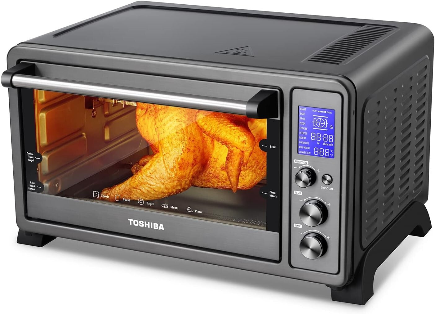 Elegant 1500W Toaster Oven with LCD Display - 25L Versatility & Convenience