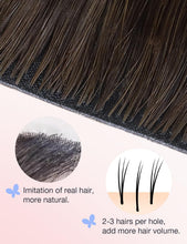Load image into Gallery viewer, Luxury Human Hair Tape-In Extensions: 18 Inch, Dark to Chestnut, Hypoallergenic