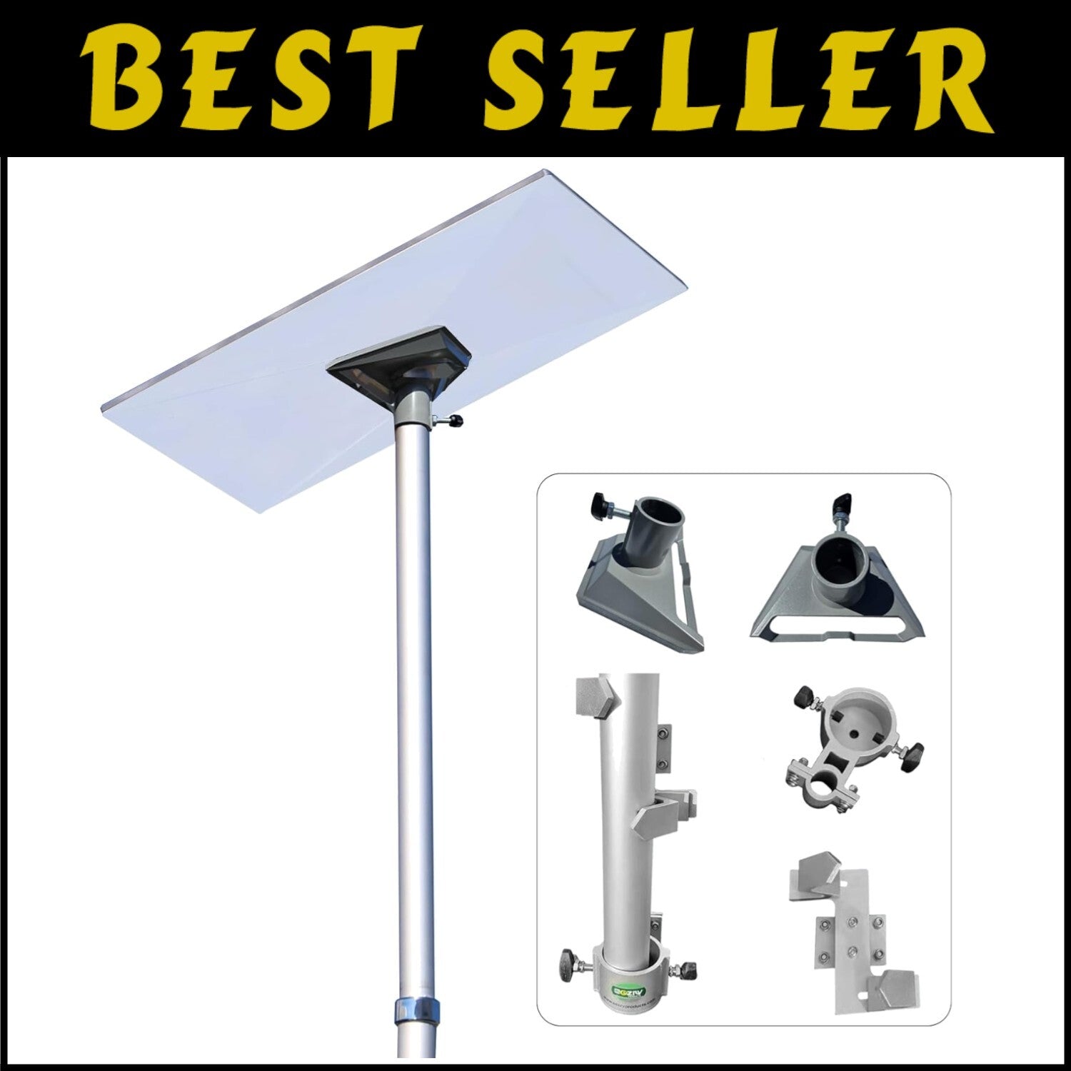 10FT Telescopic Aluminum Antenna Pole with Starlink Adapter & RV Mounting Kit