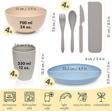 Load image into Gallery viewer, Eco-Friendly Wheat Straw Dinnerware Set - Perfect for Picnics and Casual Dining