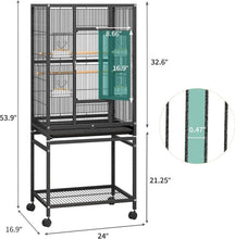 Load image into Gallery viewer, Spacious Bird Cage with Secure Lock, Seed Catcher &amp; Storage - Ideal for Parrots