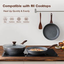 Load image into Gallery viewer, Induction Compatible Granite Nonstick Skillets - Chef's Frying Pan Set, 8" &amp; 11"