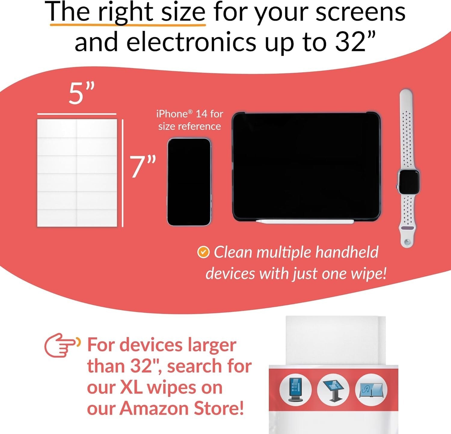 Crystal Clear Electronics Wipes - 100 Fast-Drying, Lint-Free Sheets for Devices