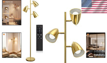 Load image into Gallery viewer, Stylish Gold Standing Floor Lamp with Remote Control, Perfect for Home &amp; Office
