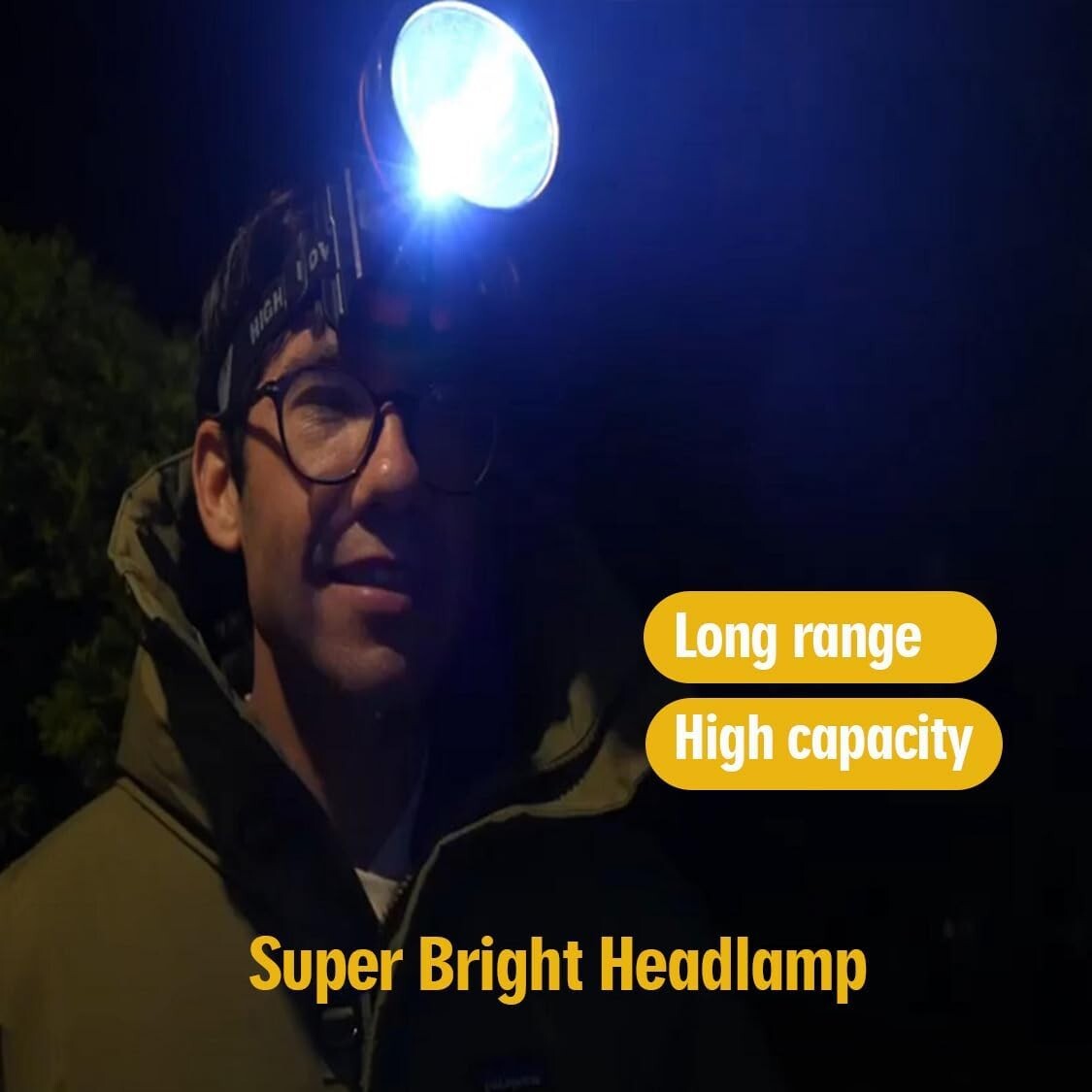 High Power Rechargeable LED Headlamp with Long Range & Adjustable Light Modes