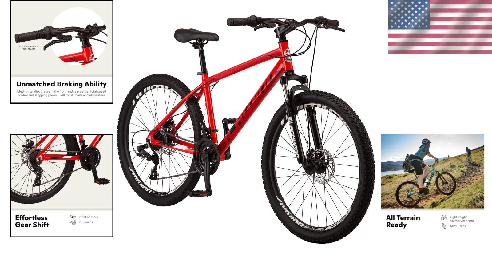 Sturdy 26-Inch Mountain Bike - Ideal for All Terrains, Includes Front Suspension