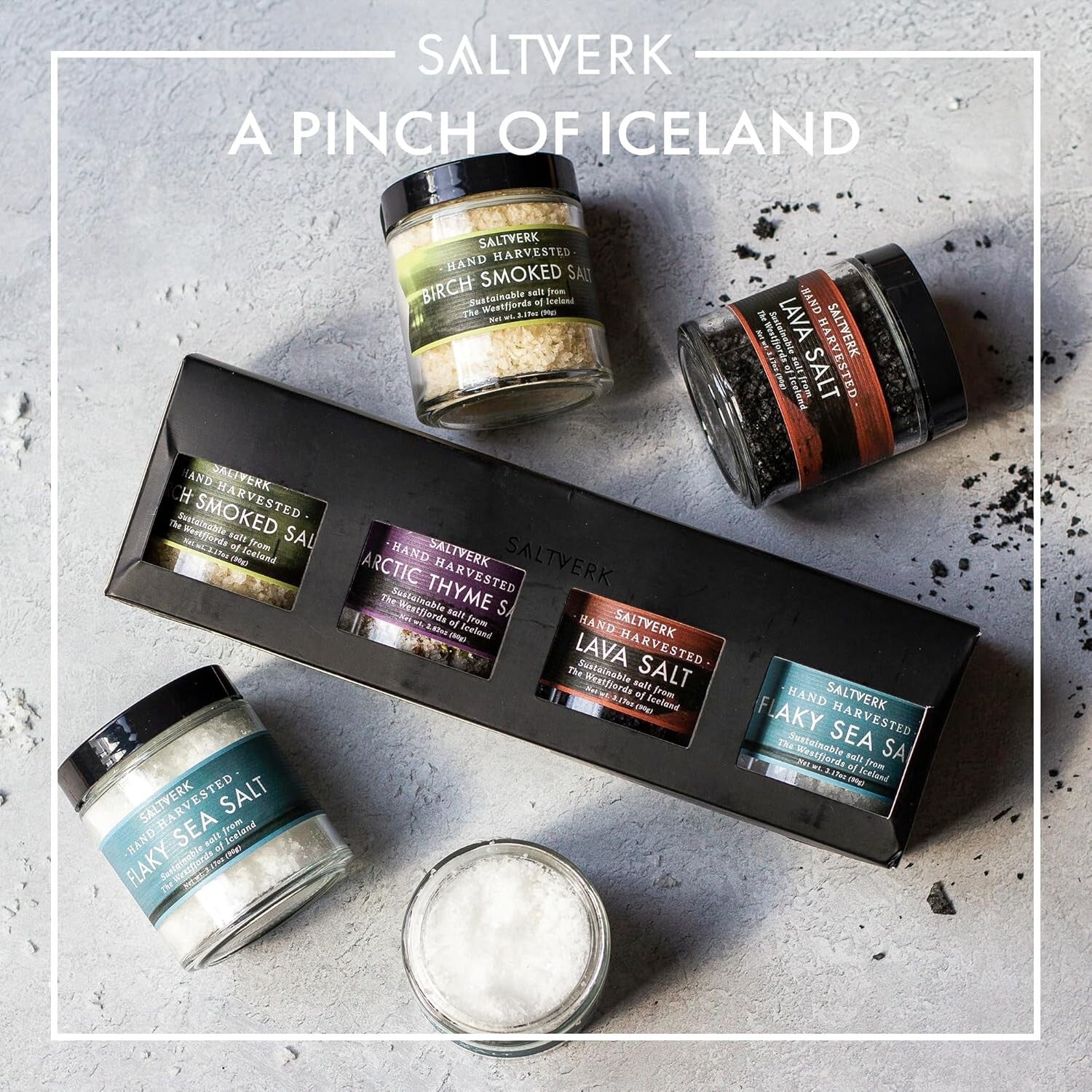 Elevate Your Meals - Premium Sea Salt Gift Set of 4 Unique Icelandic Flavors