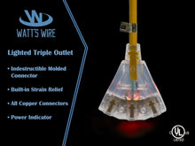 Load image into Gallery viewer, Weather-Resistant 15ft 12 Gauge Extension Cord with 3 Outlets - Lighted Design