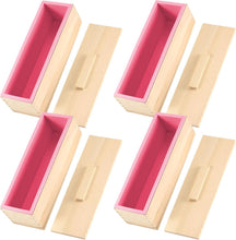 Load image into Gallery viewer, Reusable 42oz Pink Soap Molds Set with Wooden Lids - Ideal for Creative Crafts