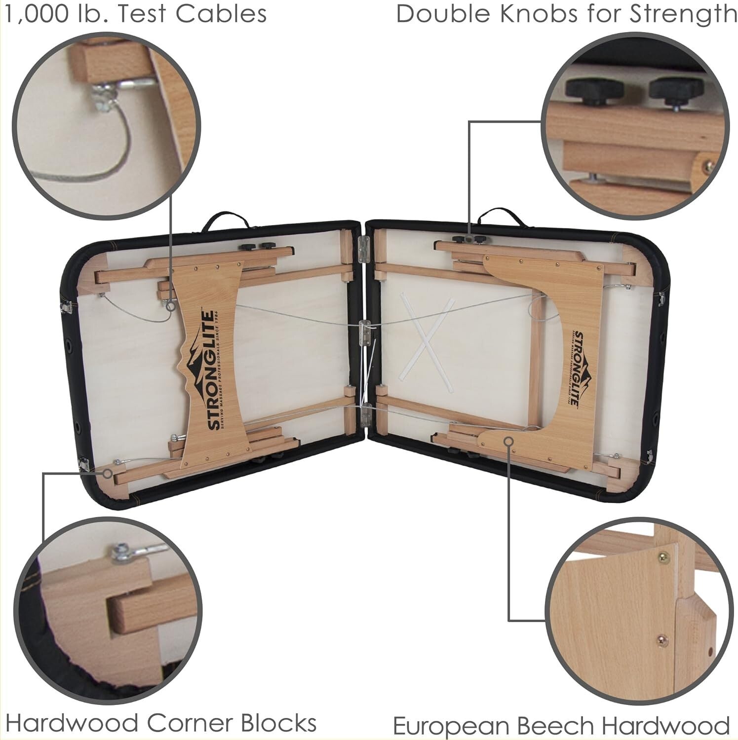 Lightweight All-In-One Massage Table Package - Includes Carrying Case & Bolster