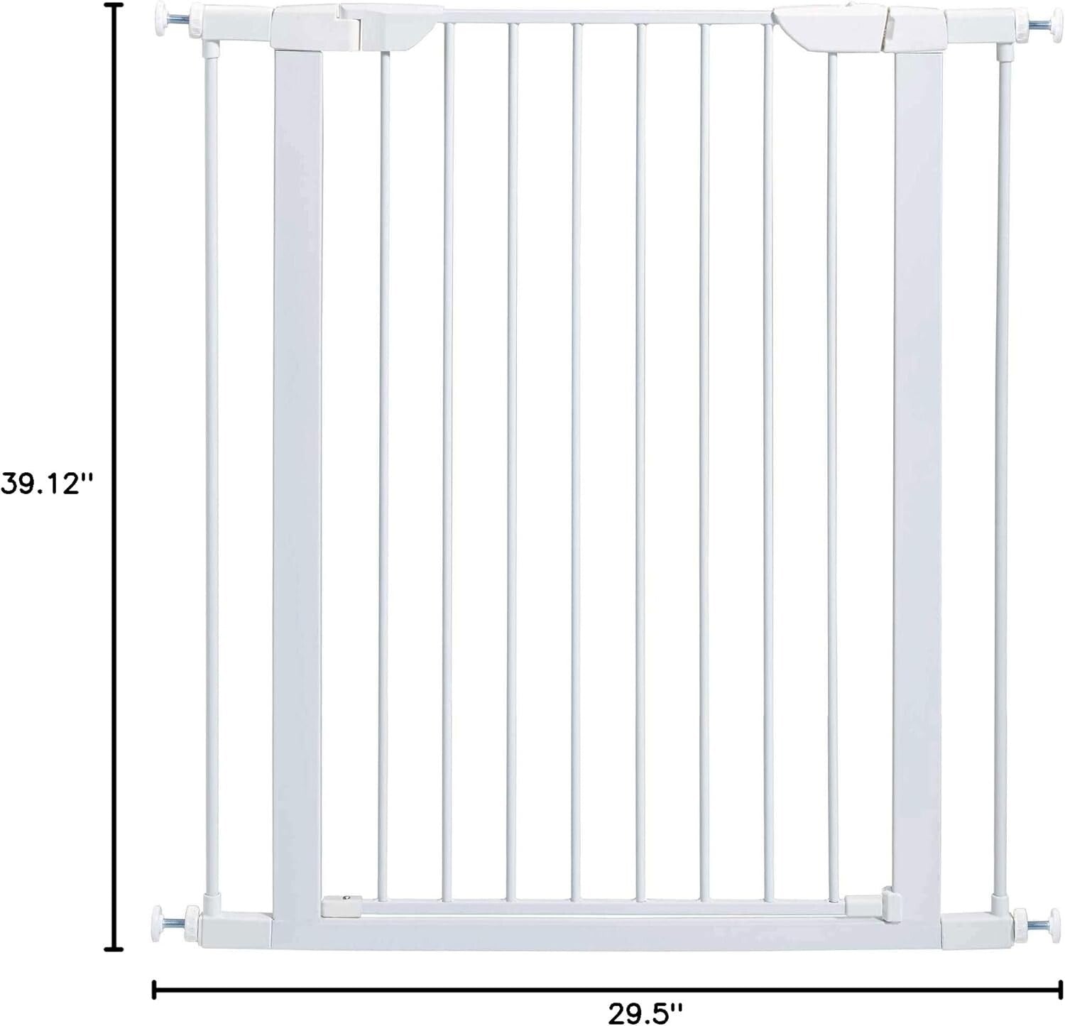 Elegant 39-Inch Walk-Through Pressure Mounted Steel Dog Gate with Extensions