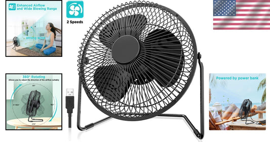9-Inch Ultra-Quiet USB Desk Fan with 360° Rotation - Perfect for Home or Office