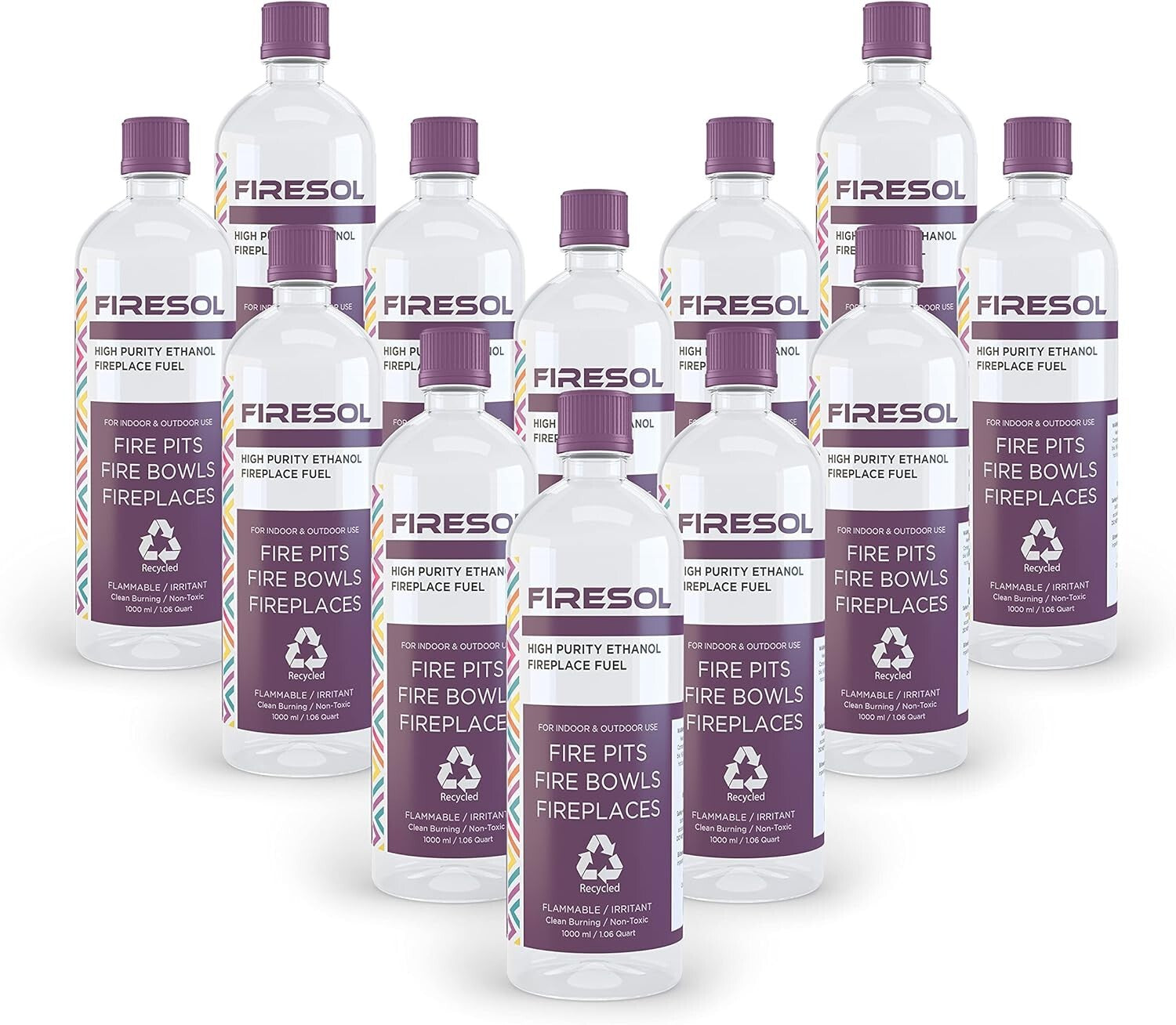 Plant-Based Ethanol Fuel 12 x 1L - Ideal for Indoor Fireplaces & Stoves