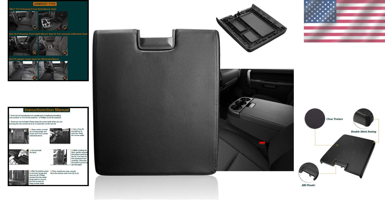 Scratch-Resistant Armrest Cover for 2007-2013 Chevy Tahoes & Silverado Trucks