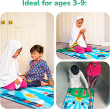Load image into Gallery viewer, Interactive Educational Prayer Mat for Kids - Learn Salah with Fun Designs