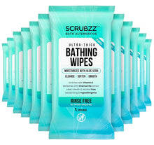 Load image into Gallery viewer, Extra Large No-Rinse Bath Wipes - 120 Disposable Cleansing Wipes for Adults