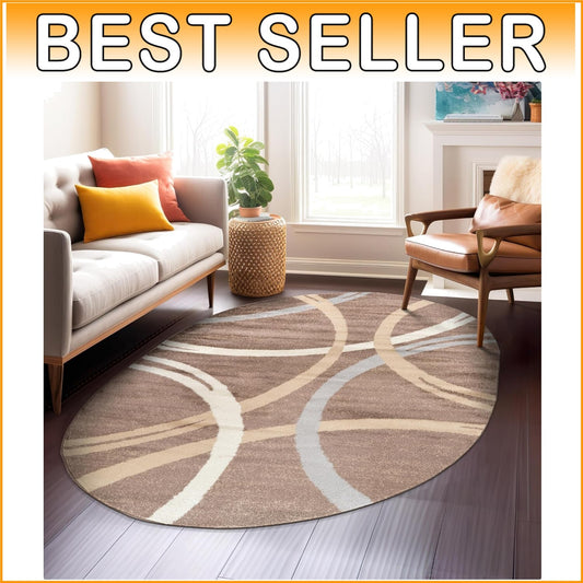 Indoor 5' x 7' Brown Area Rug - Stain Resistant & Easy Care for Every Room