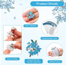 Load image into Gallery viewer, Forget Me Not Memorial Brooches: 90 Sets of Elegant Pins &amp; Thank You Cards