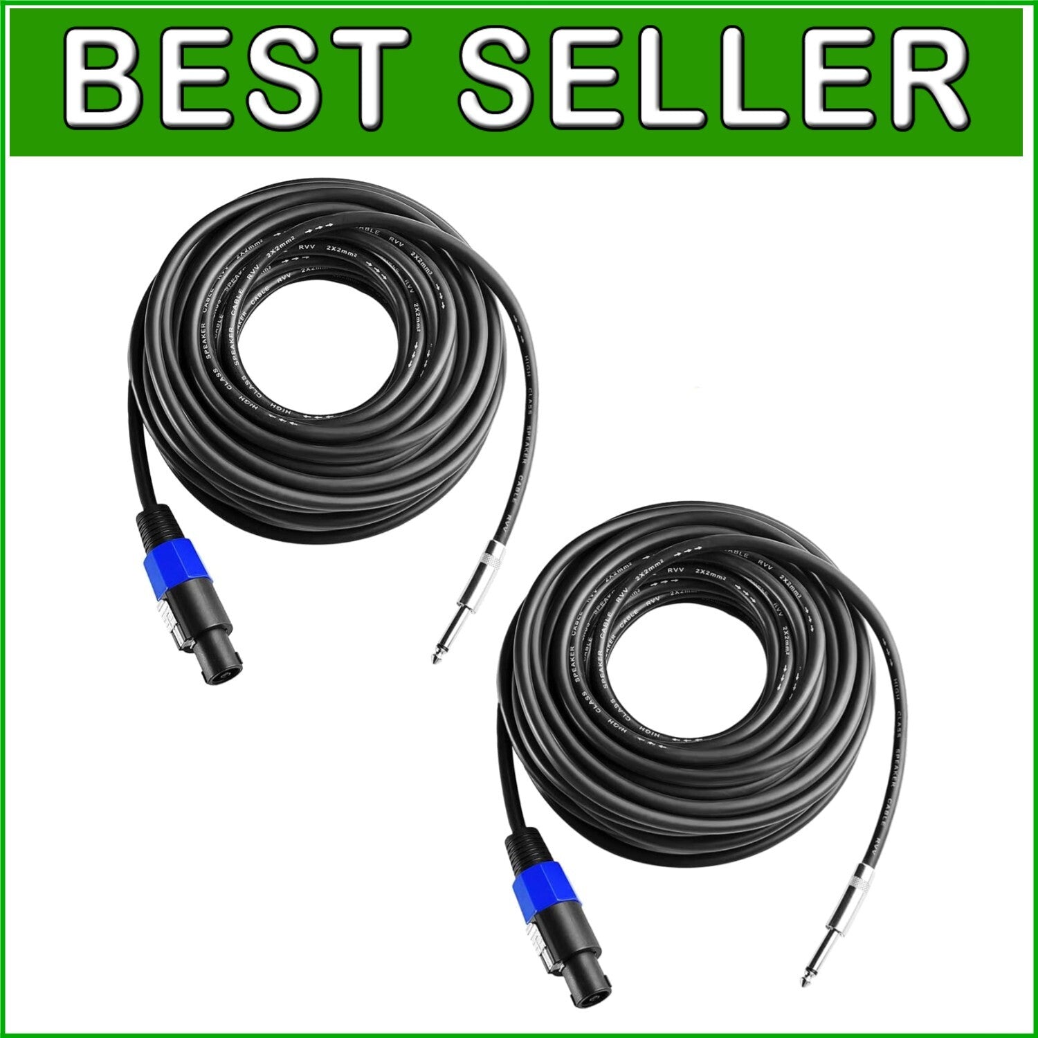 Environmentally Friendly 50ft Speakon to 1/4 Speaker Cable - Noise Free