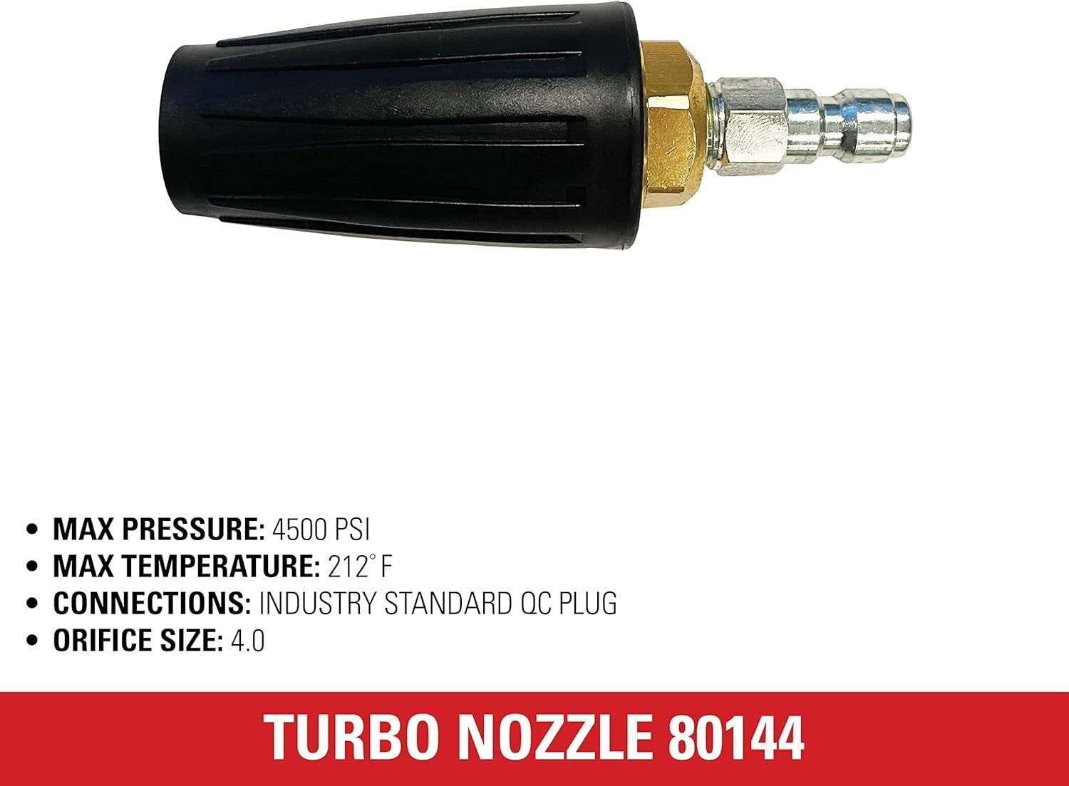 4500 PSI Turbo Pressure Washer Nozzle - Quick Connect & Universal Fit