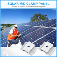 Load image into Gallery viewer, Durable 1.06 Inch Solar Panel Mid Clamps - Corrosion-Resistant Mounting Kit