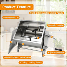 Load image into Gallery viewer, Hakka 30lb Manual Meat Mixer - Stainless Steel Tilt Tank for Effortless Mixing