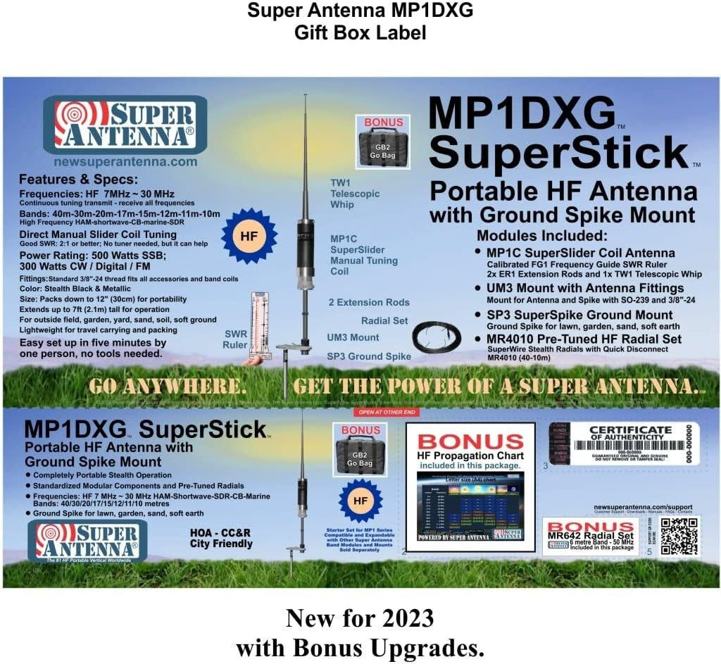 Portable All Band HF Antenna with Ground Mount - Ideal for Ham Radio Enthusiasts