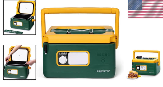 Elegant 8-Quart Nomad Slow Cooker in Green/Gold - Ideal for Buffets & Gatherings