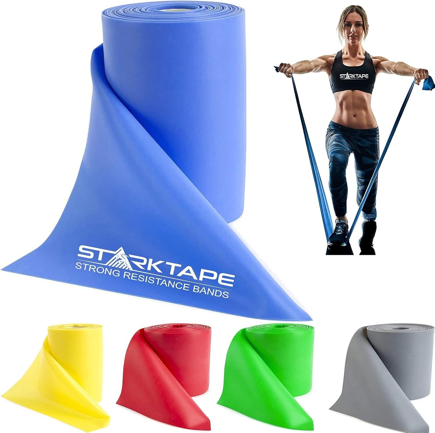Durable 16 Yard Latex-Free Resistance Bands - Perfect for Therapy and Fitness
