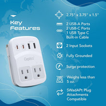Load image into Gallery viewer, Multi-Device Travel Adapter with Quick Charge 3.0 - Compact &amp; Lightweight Design