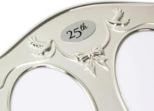 Load image into Gallery viewer, Interchangeable Mat Silver Plated Picture Frame for 25th Wedding Celebrations