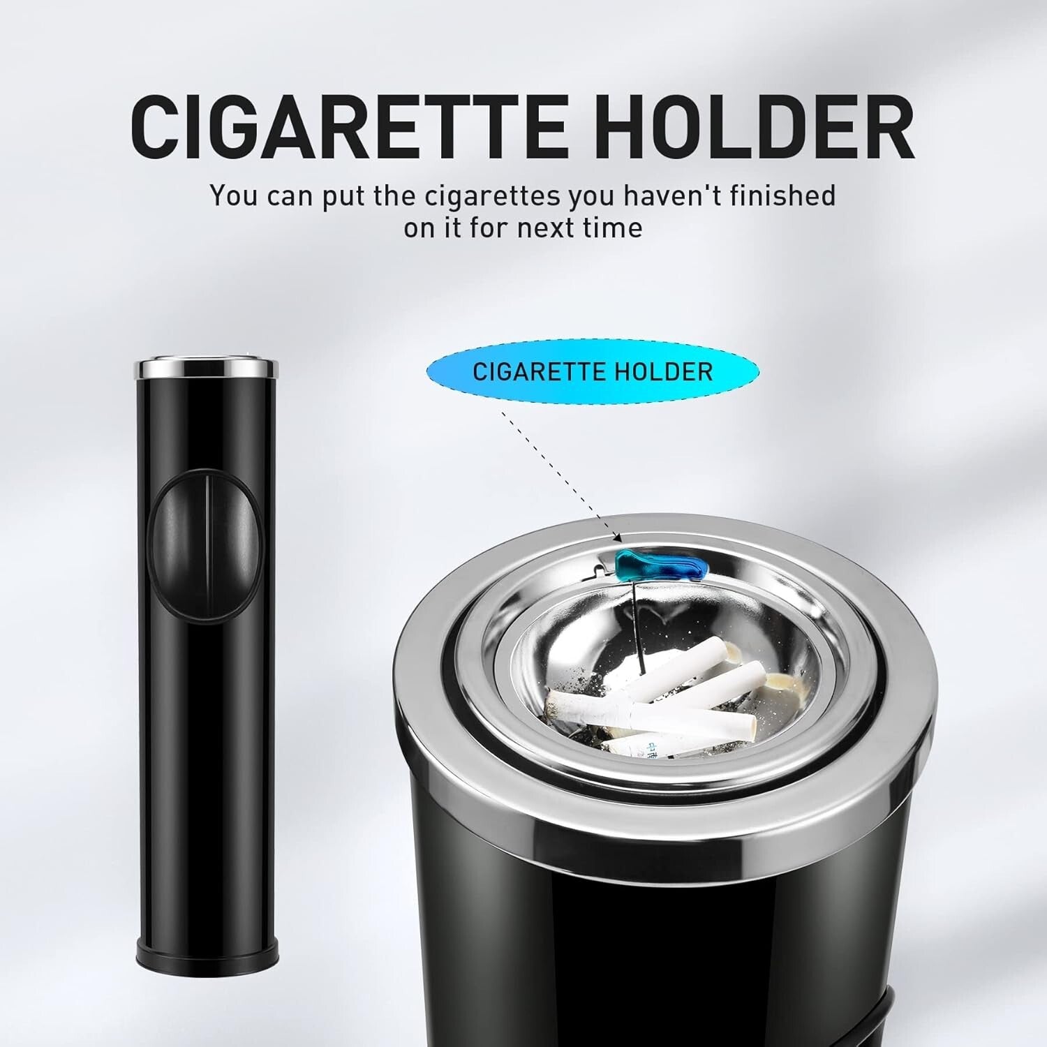 Heavy-Duty Standing Ashtray for Outdoor Use - Elegant Patio Cigarette Disposal