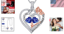 Load image into Gallery viewer, Heart Pendant Birthstone Necklace in Sterling Silver - Perfect Mother's Day Gift