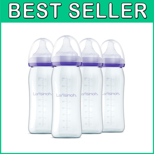 4 Pack Anti-Colic Vented Glass Baby Bottles – 8 Oz, BPA-Free and Dishwasher Safe