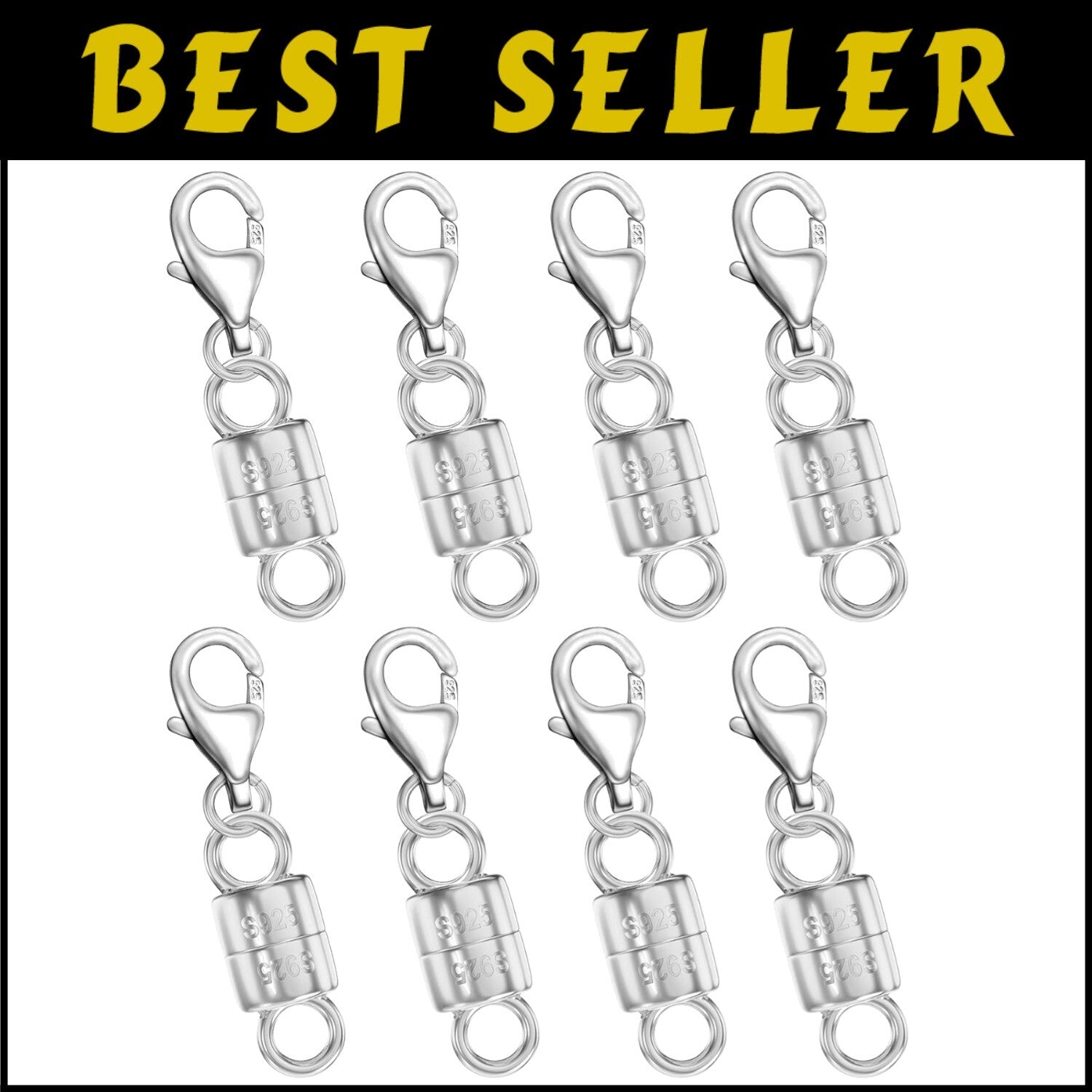 Magnetic 925 Sterling Silver Lobster Clasps - Perfect for Necklaces & Bracelets