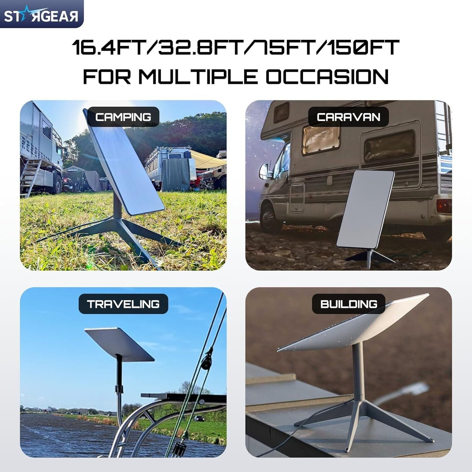 Durable 75FT Starlink Cable with Dustproof Covers for Gen2 Rectangular Satellite