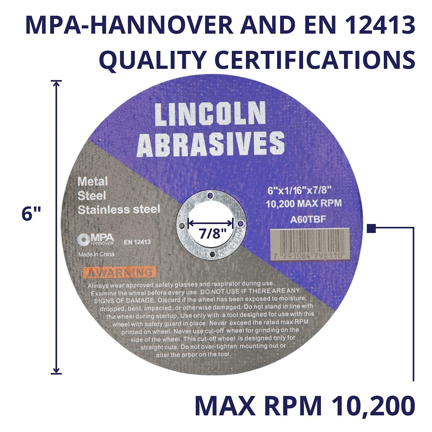 Durable 6" Aluminum Oxide Cut-Off Wheels - 100 Pack for Versatile Cutting