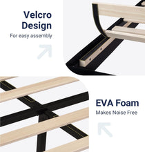 Load image into Gallery viewer, Sturdy King Size Bed Frame with Velvet Upholstered Headboard – Easy Assembly