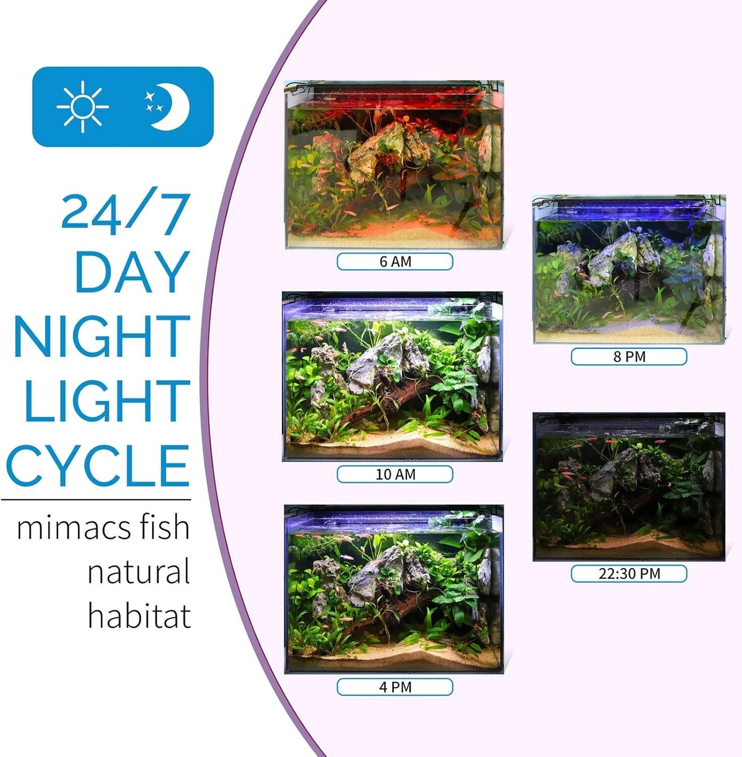 RGB LED Aquarium Light with Remote Control – Perfect for 18-24" Freshwater Tanks