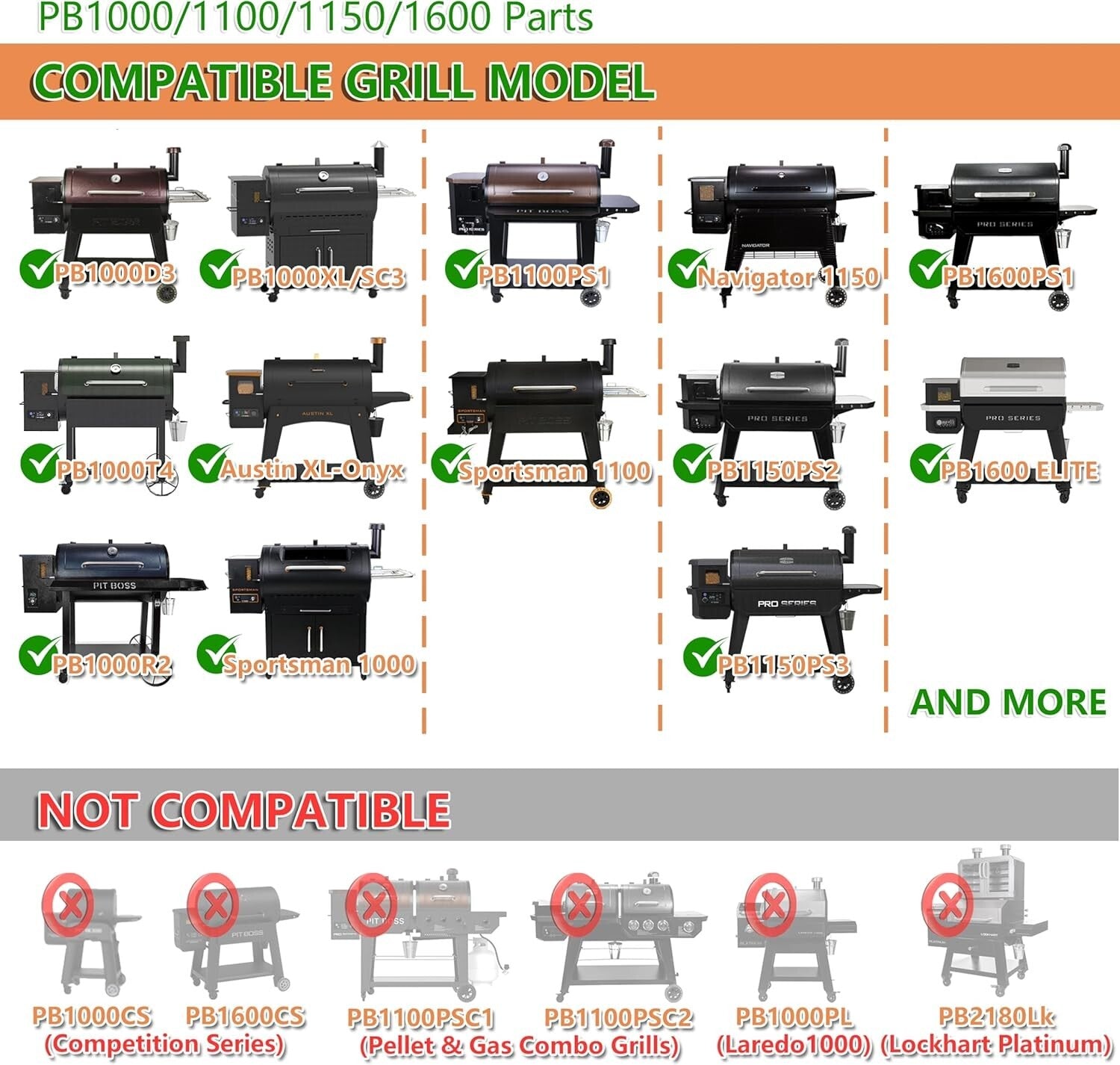 Universal Flame Broiler Replacement for Pit Boss Pellet Grills - Easy Install