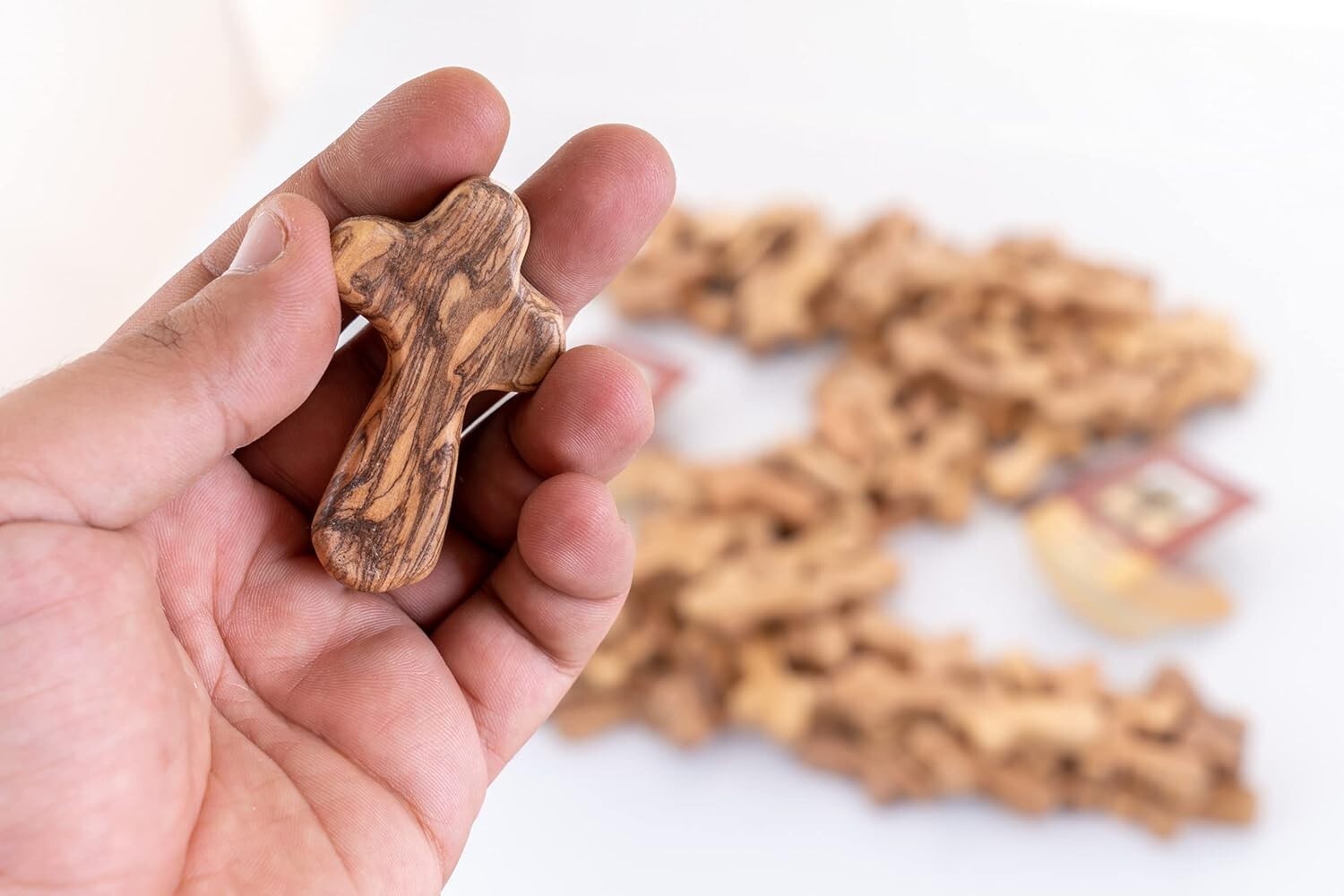 Olive Wood Pocket Crosses from Bethlehem - 100 Unique Keepsakes for Any Occasion