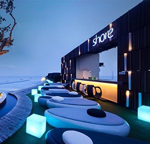 Rechargeable 14-Inch LED Cube Light - Mood-Enhancing Stool/Table for Any Event