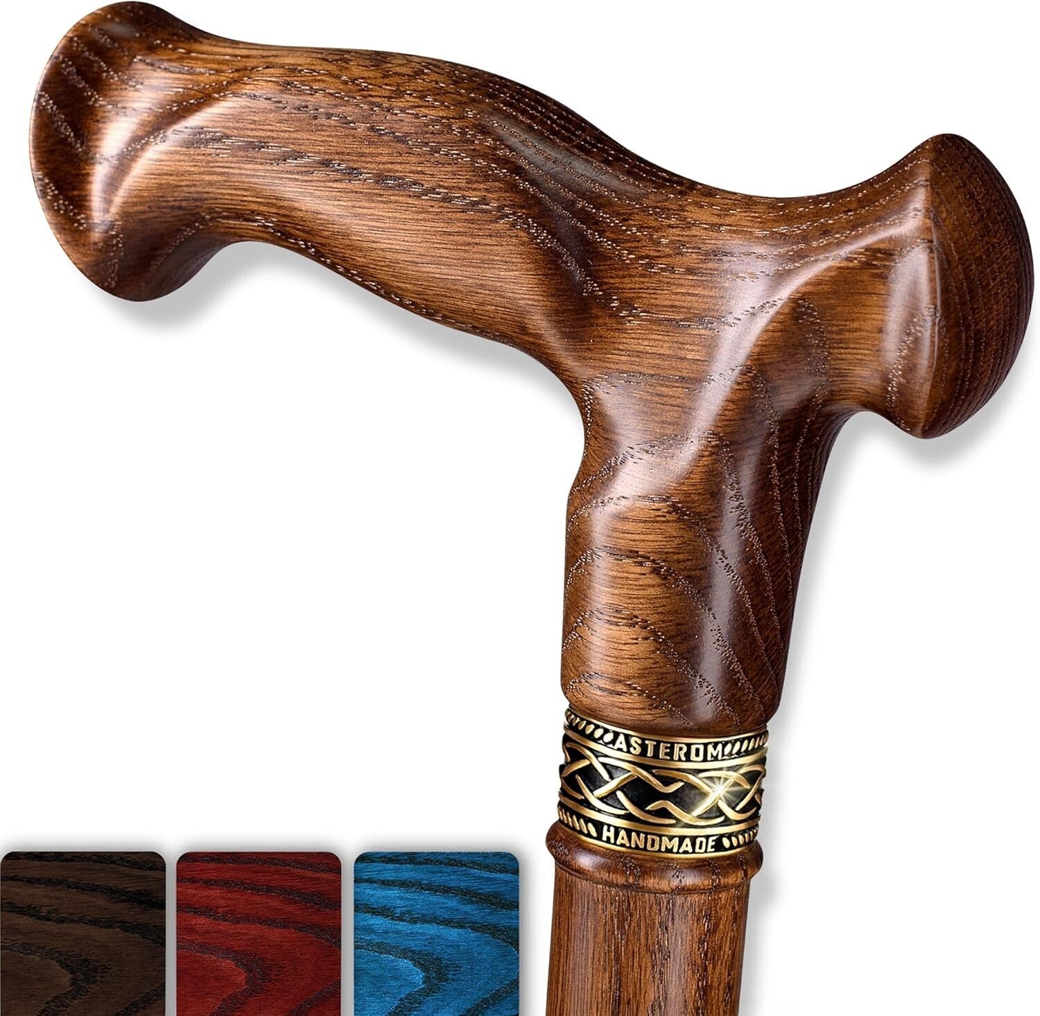 Lightweight 36-Inch Hardwood Cane with Ergonomic Handle - Perfect for Seniors