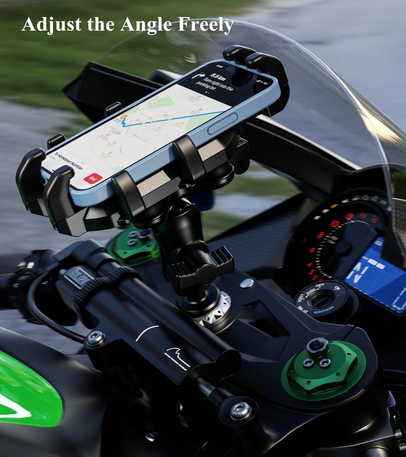 Sturdy Motorcycle Cellphone Holder with Anti-Shake Design & Vibration Dampener