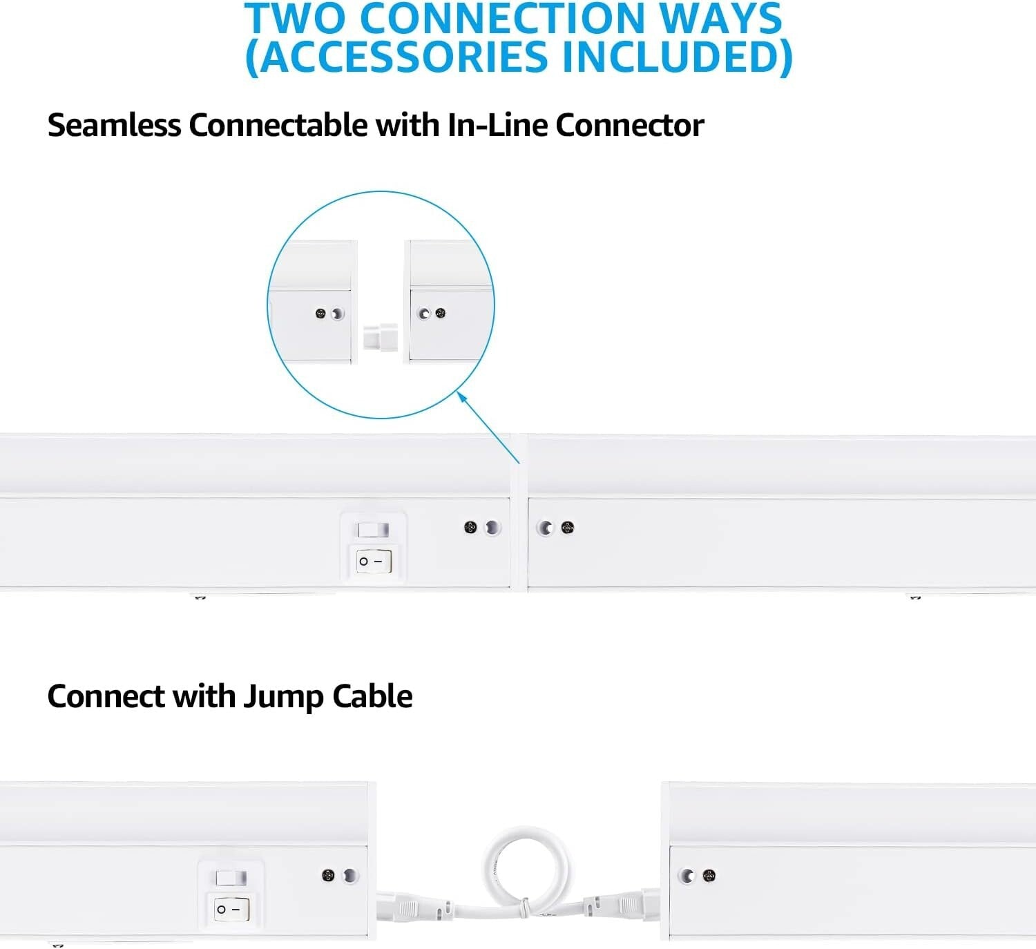 ETL Listed LED Under Cabinet Lighting - 22" 3CCT Dimmable Kitchen Lights, 4 Pack