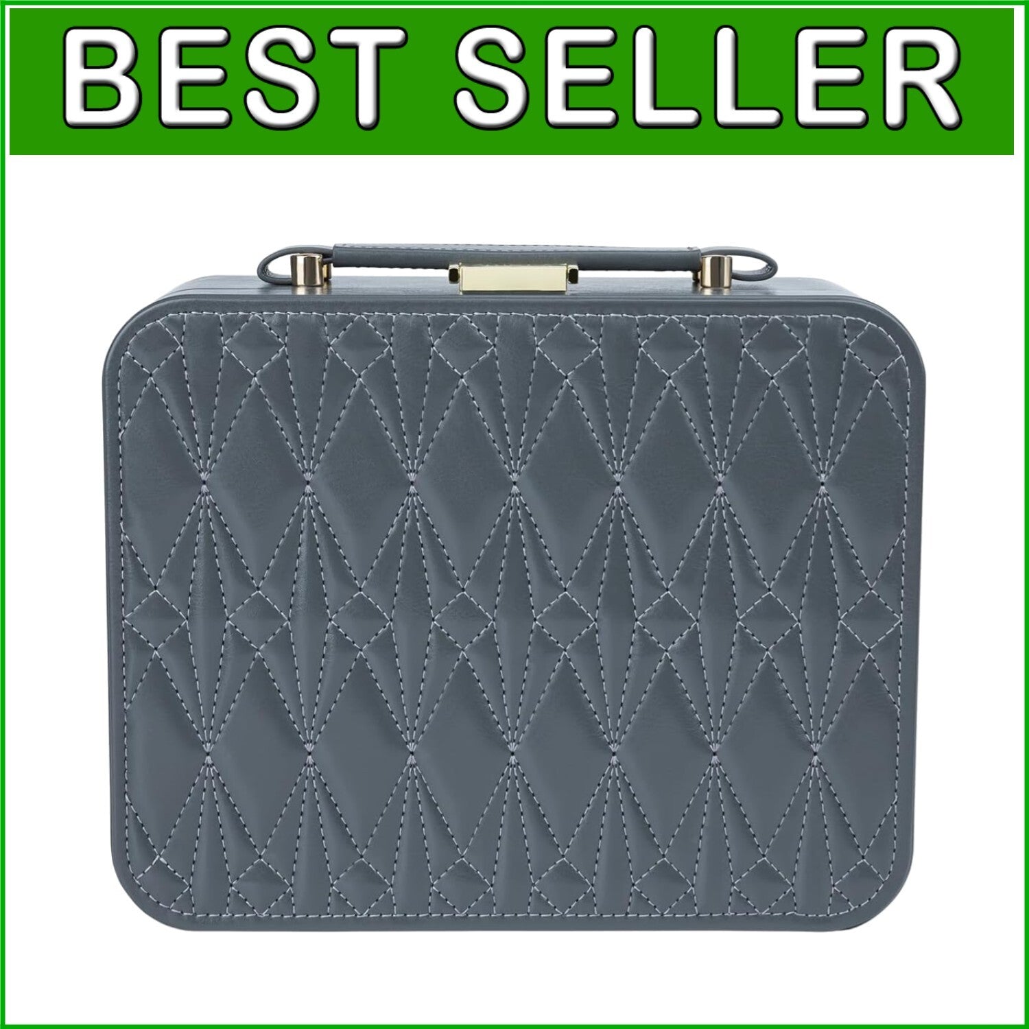 Diamond-Shaped Travel Jewelry Case with Velvet Lining - Stylish Storage Solution