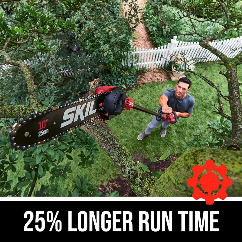 Cordless 40V Pole Saw Kit - 10'' Blade, Auto Lubrication & Tool-less Tensioning