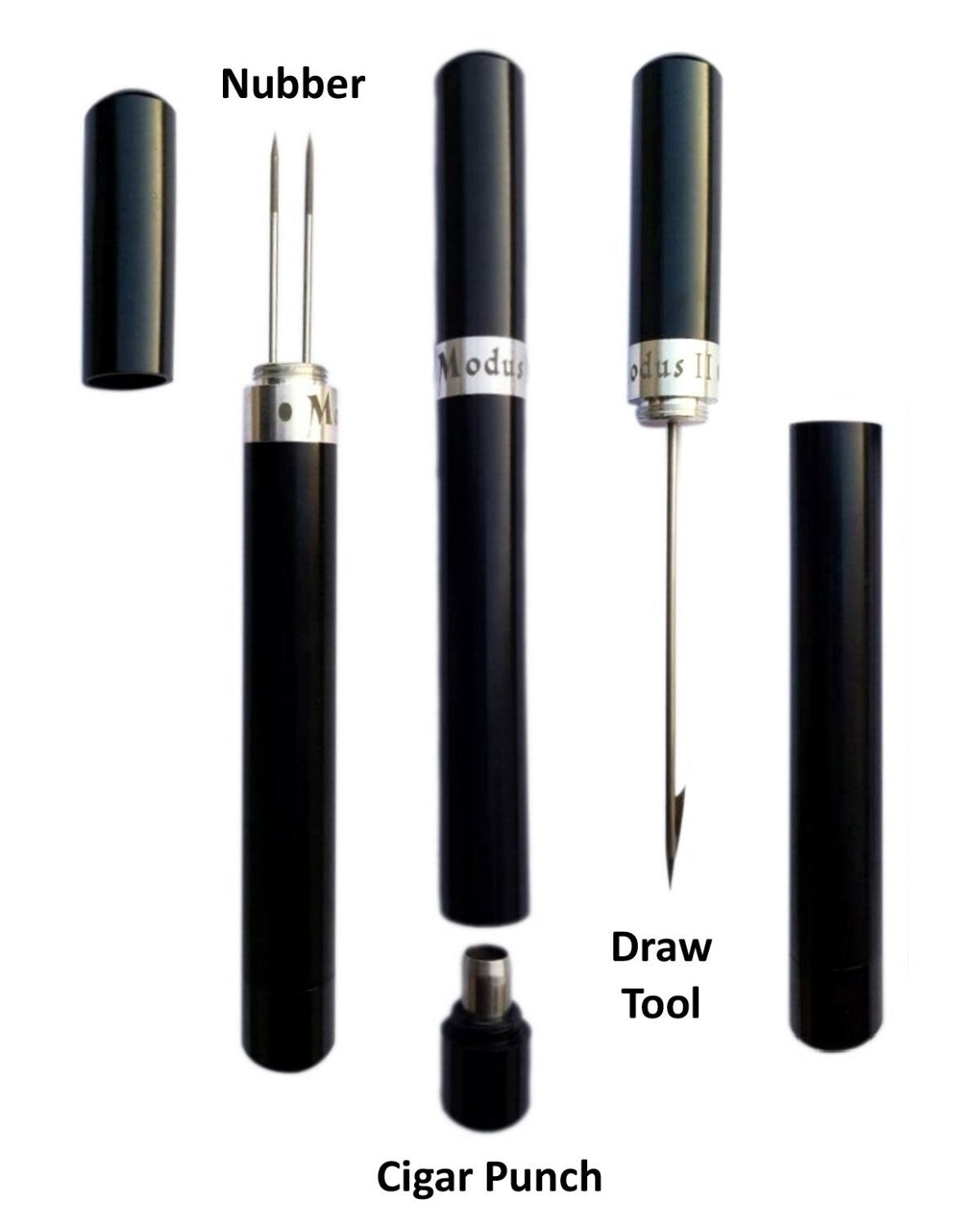 Elegant Modus II Cigar Tool V2.1: Draw Tool, Punch & Nubber - Stainless Steel